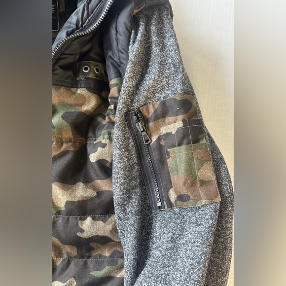 Camouflage and Gray Hooded Jacket Hard‎ Edge XL Men’s Comfort And Style - Picture 6 of 9